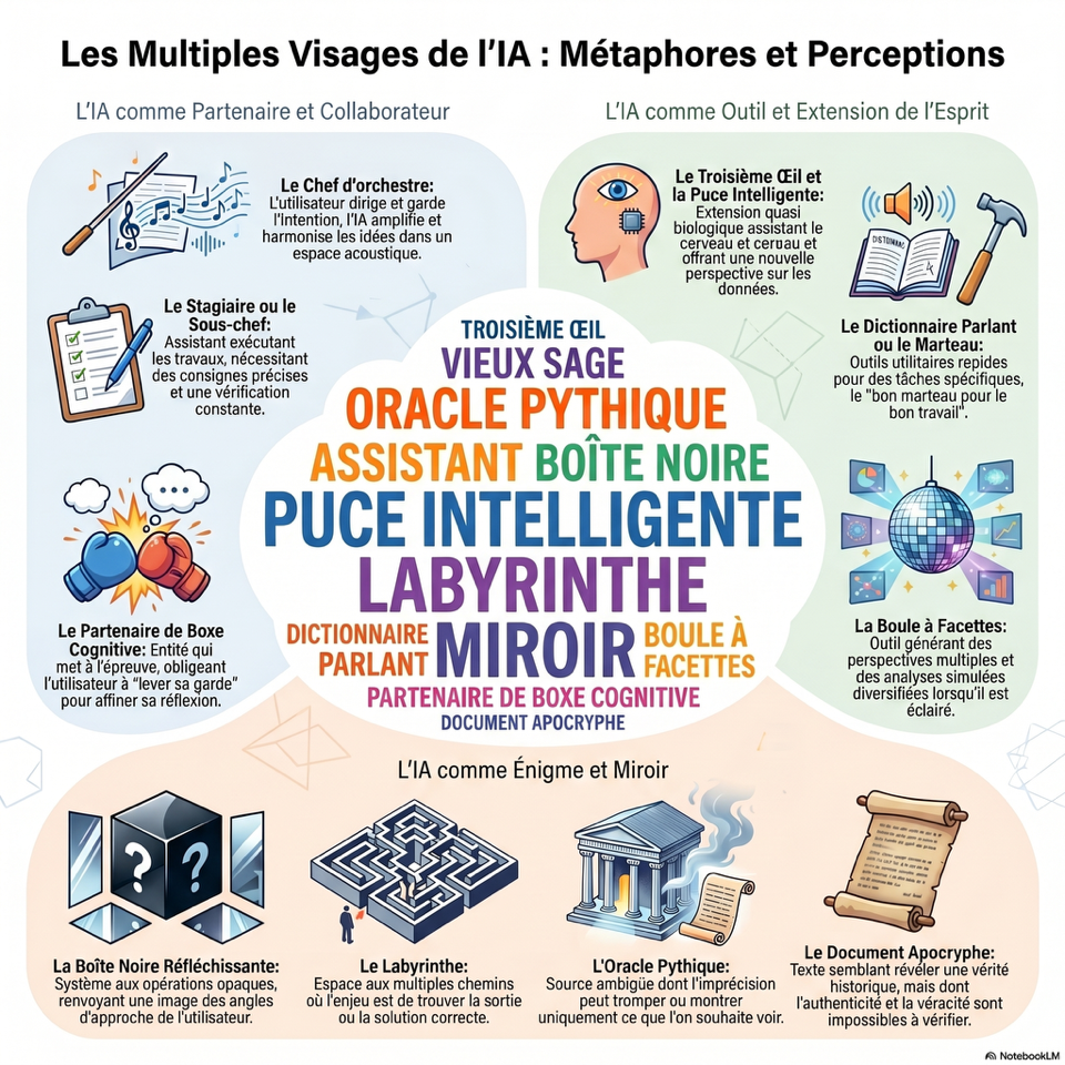 Les Multiples Visages de l'IA : Métaphores et Perceptions — infographie collective